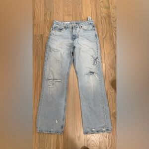 Zara Light Blue Wide Leg Jeans